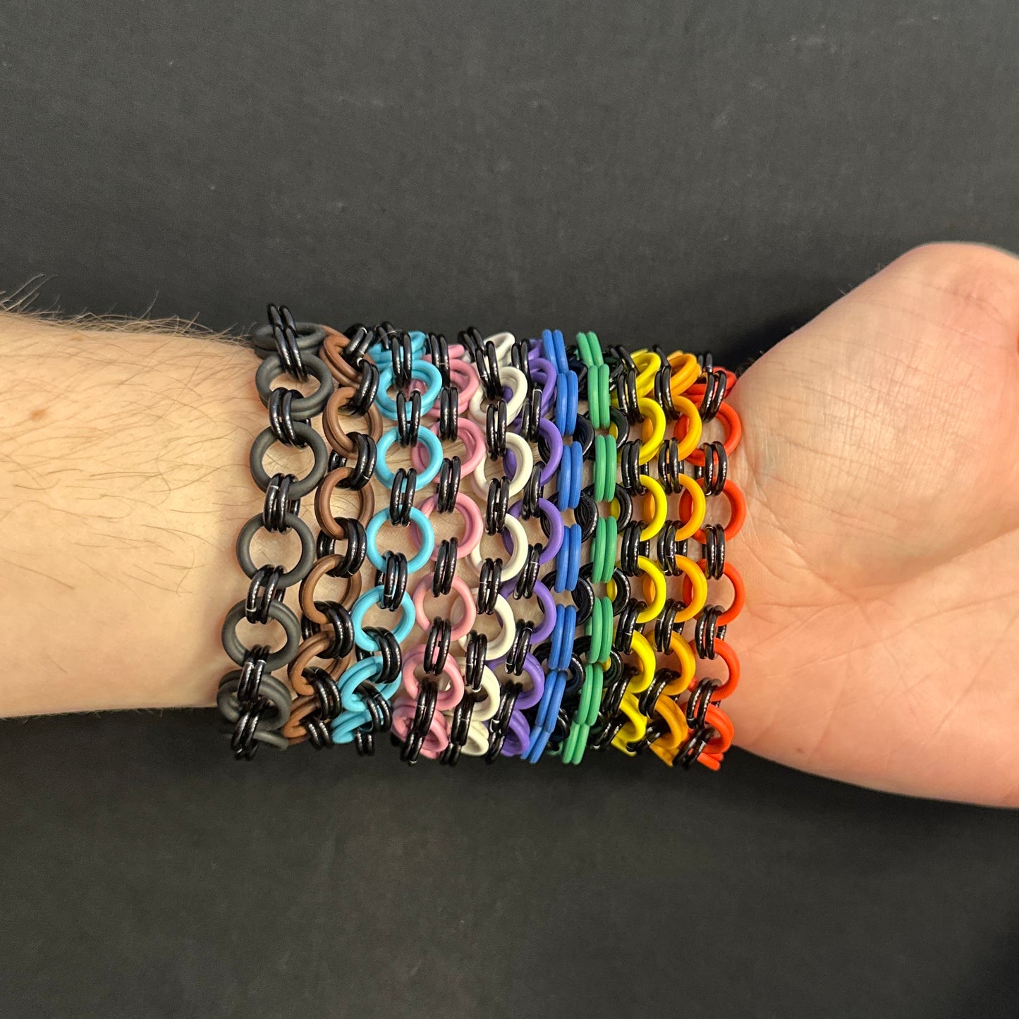 Bracelet Set: Full Color with Black Aluminum